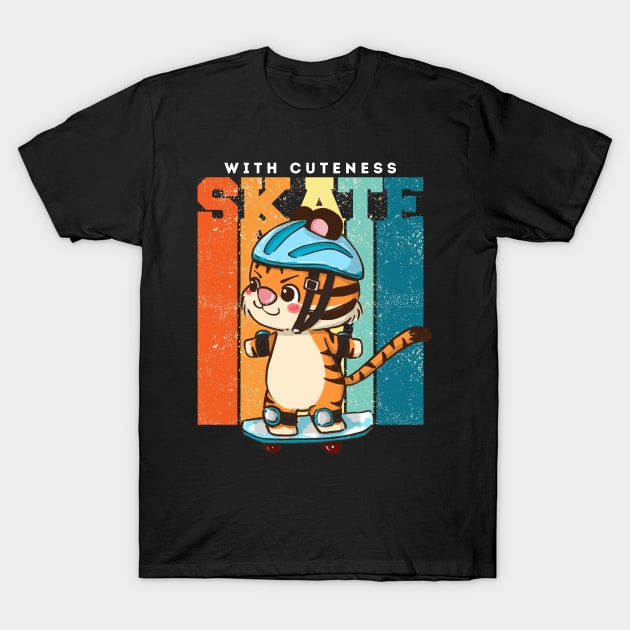 Skate With Cuteness T-Shirt by Creativity Haven